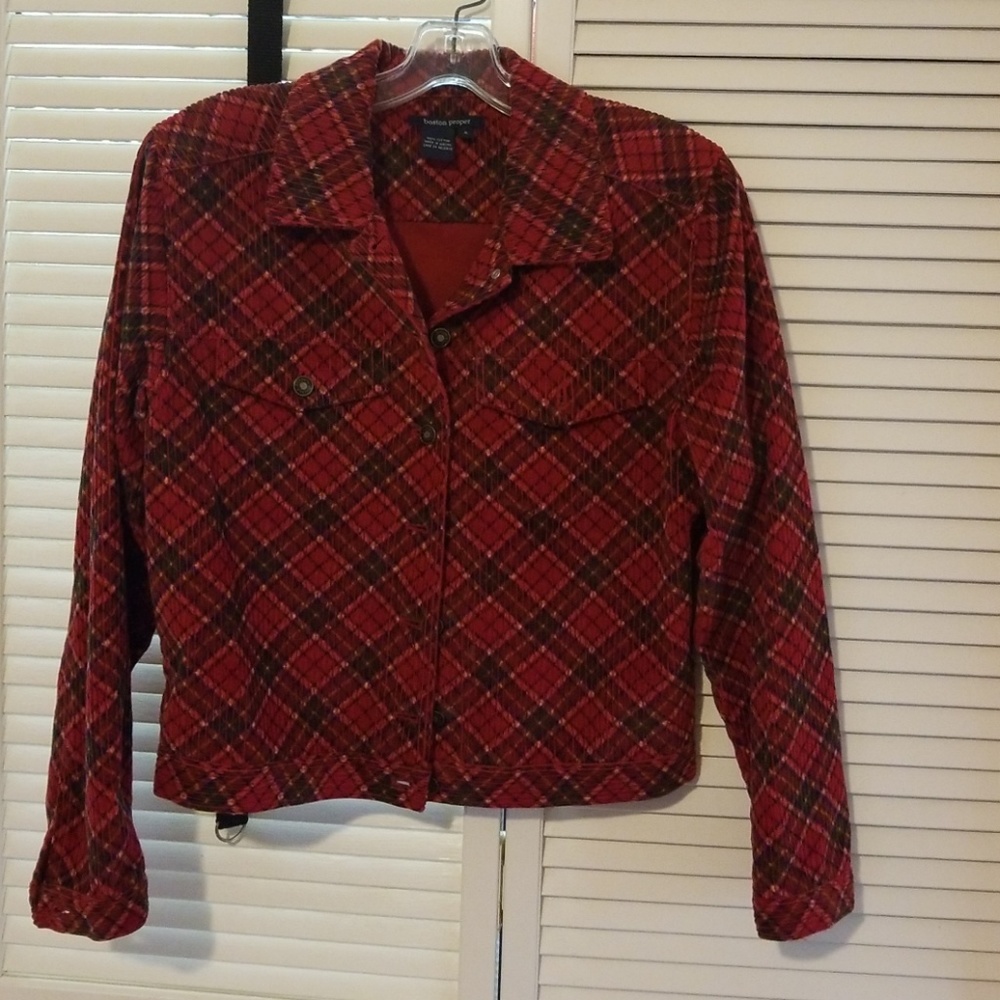 plaid crop jacket